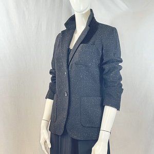 Black Wool Blend Blazer With Speckles | Talbots